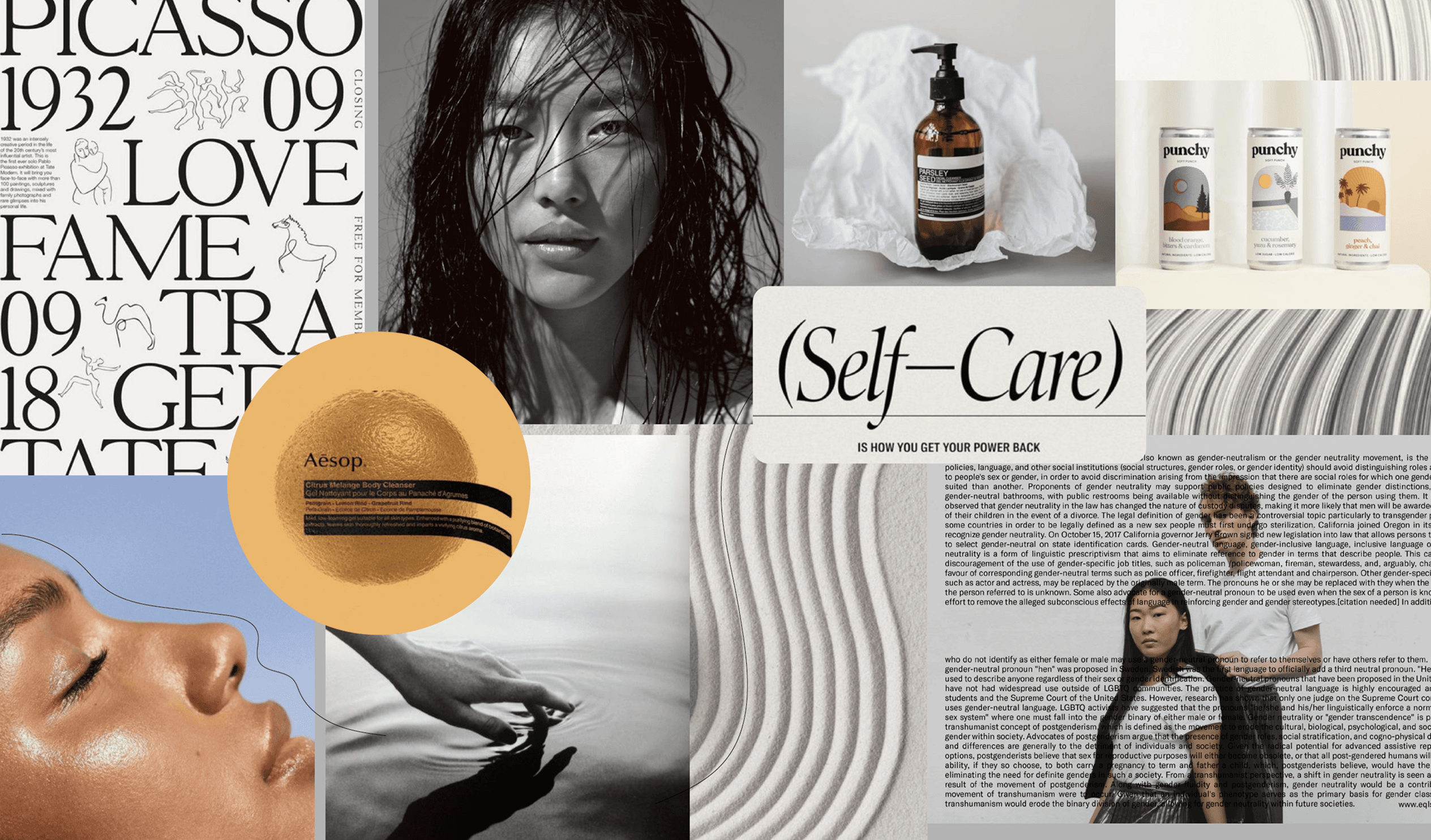 Gestual collage description