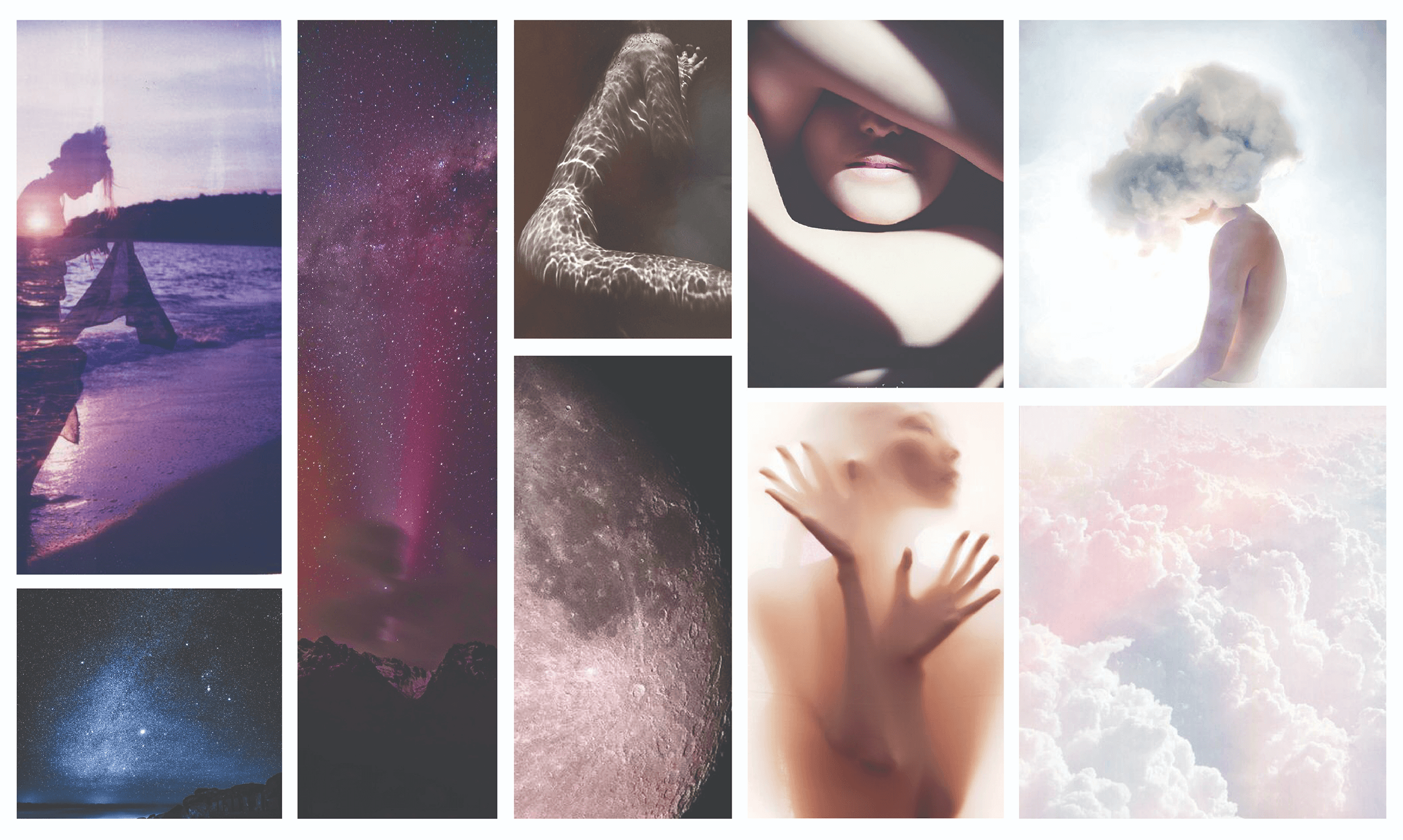 Gestual collage description